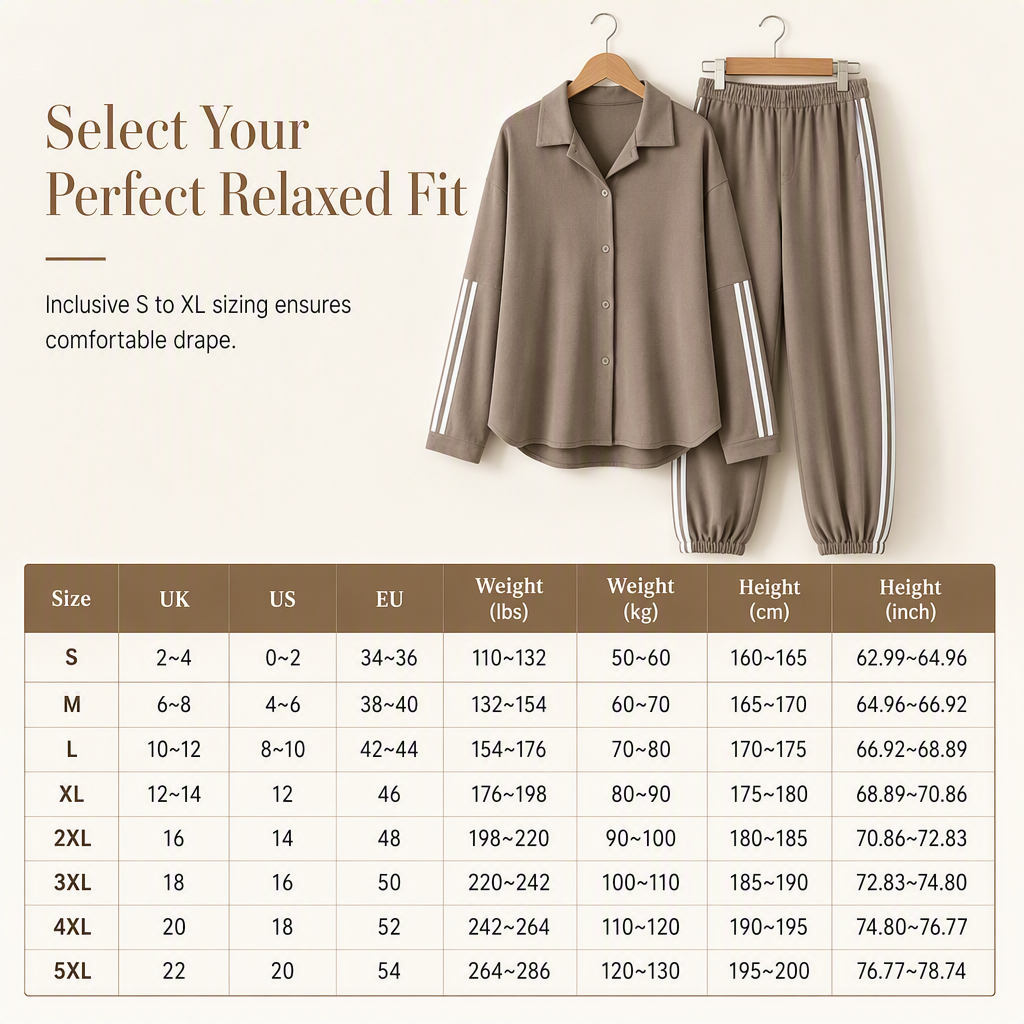 ⏰ Last Day Sale 50% Off | Women's Oversized Shirt & Side-Stripe Jogger 2-Piece Set