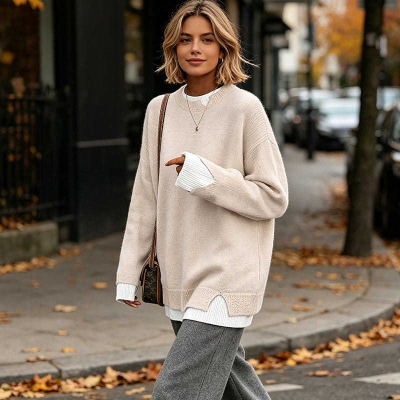 Women’s Mock Two Piece Knit Sweater