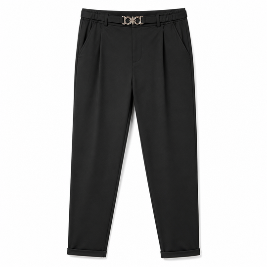 ✨ Polished Fit, Flexible Comfort | Women's Pleated Double-Ring Tapered Pants