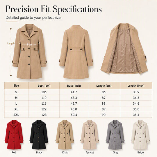 Women's Elegant Single Breasted Slim Coat