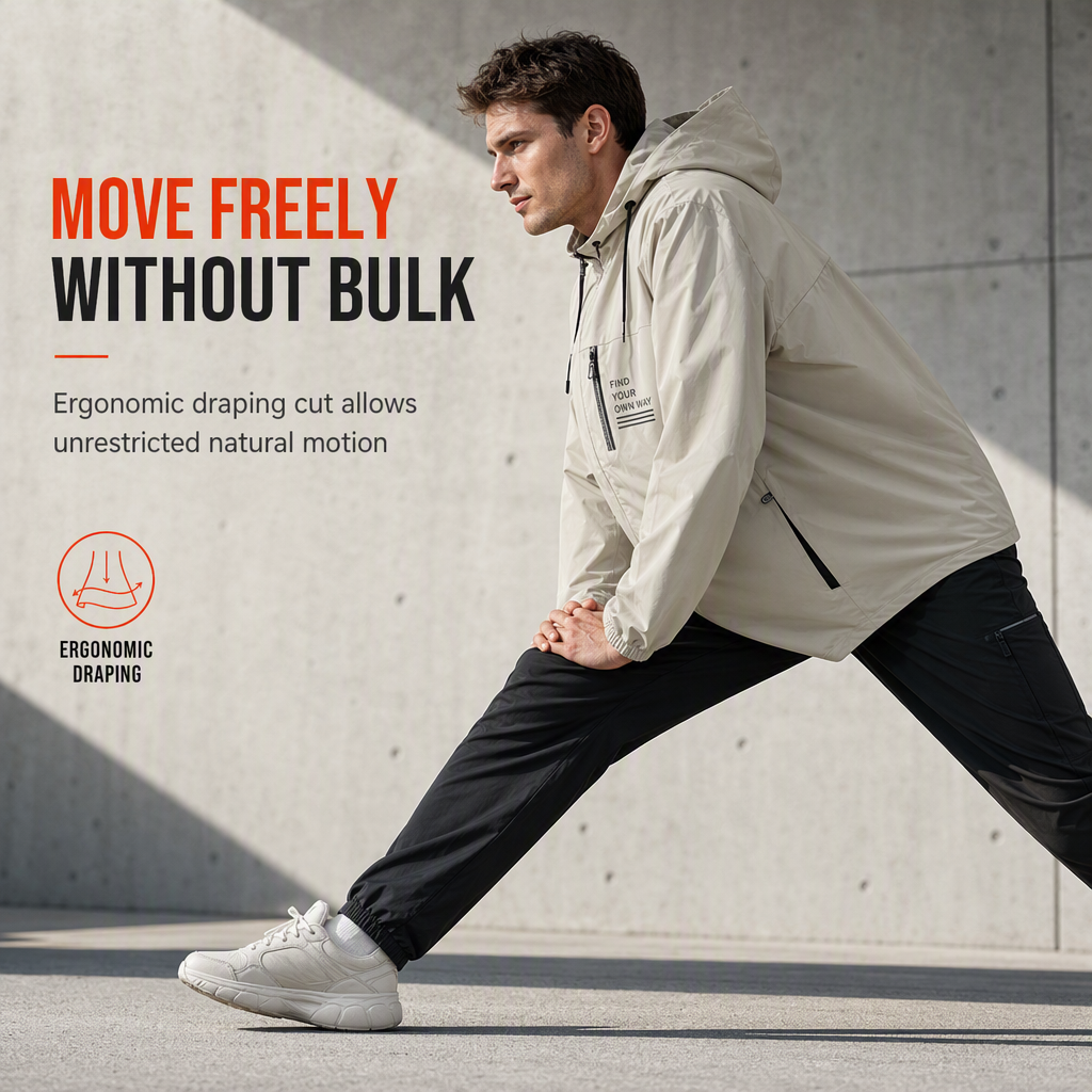 🌧️ Weather Protection, Everyday Versatility | Men's Detachable-Hood Windbreaker