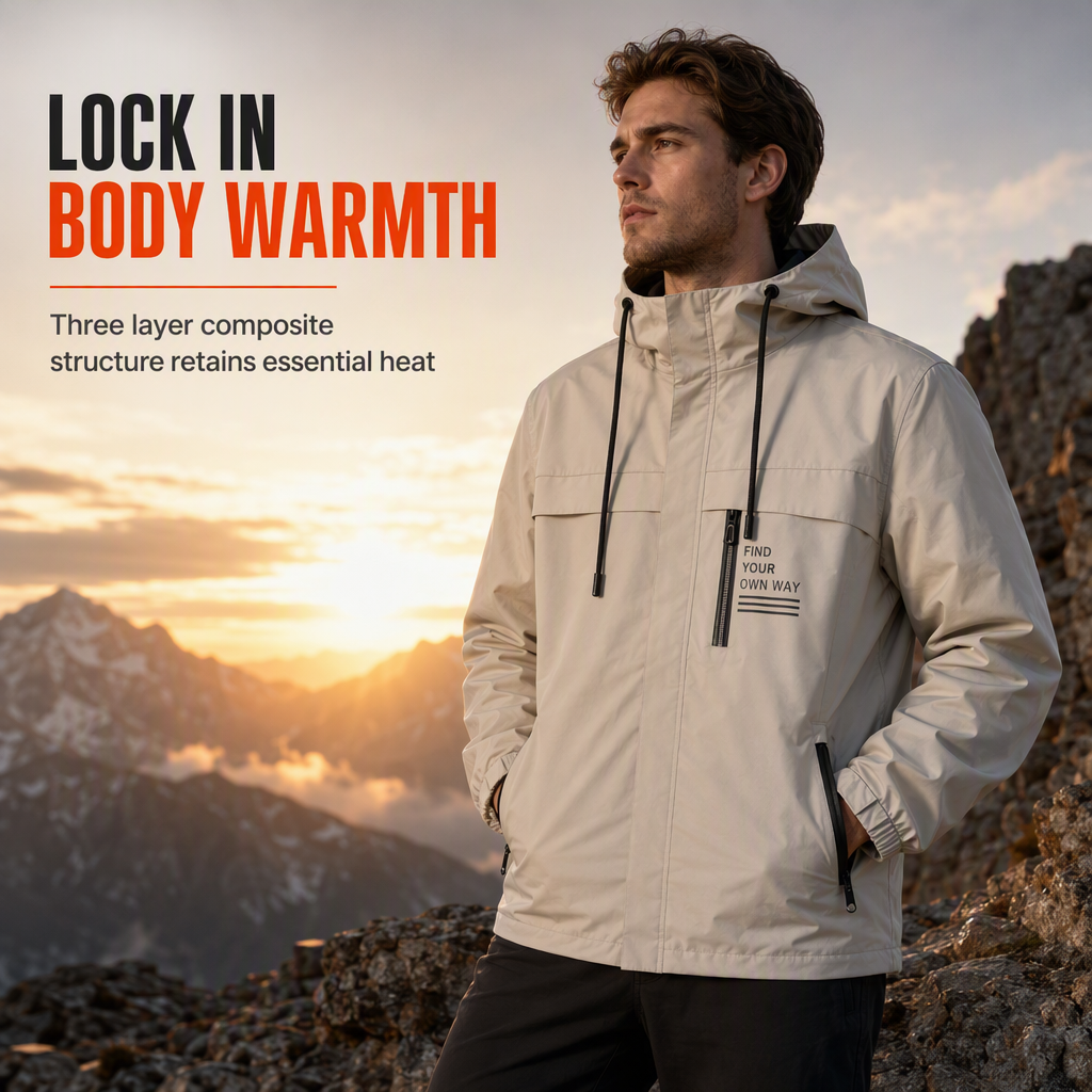 🌧️ Weather Protection, Everyday Versatility | Men's Detachable-Hood Windbreaker