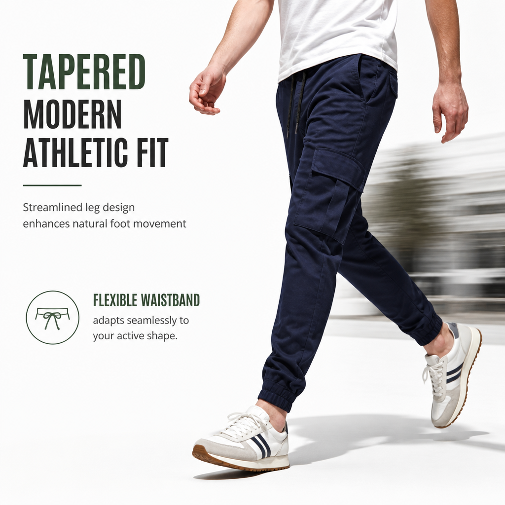 👖 Utility Pockets, Easy Movement | Men's Drawstring Cargo Jogger Pants