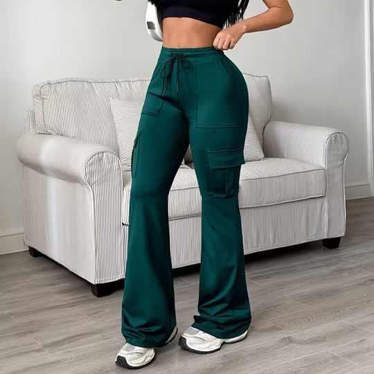 👖 Utility Detail, Flattering Flare | Women's High-Waist Drawstring Cargo Pants