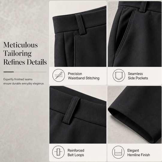 👖 Tailored Waist, Flattering Drape | Women's High-Waist Wide-Leg Pants