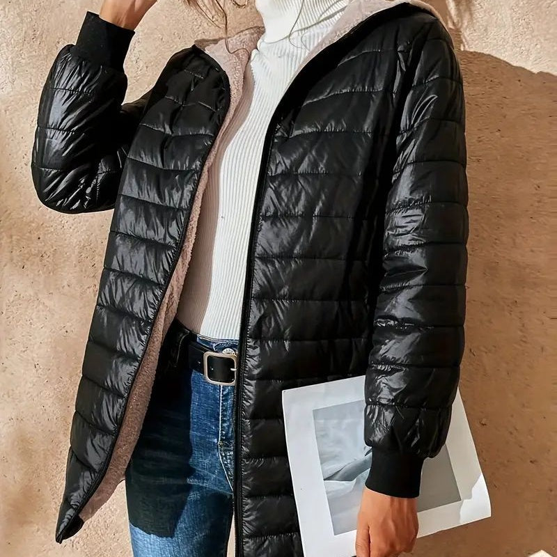 👚✨Women's Quilted Hooded Warm Winter Coat with Zipper