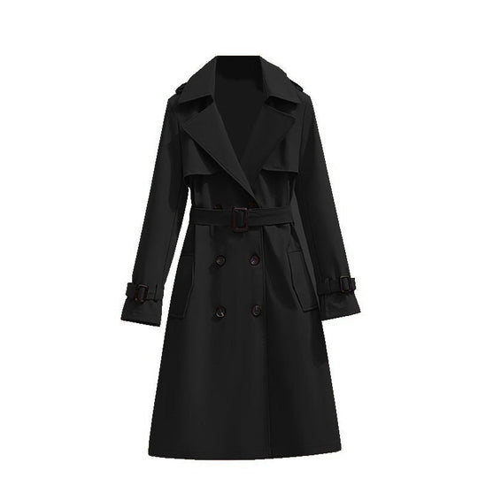 🧥 Smooth Drape, Polished Silhouette | Women's Mid-Length Trench Coat ⚡