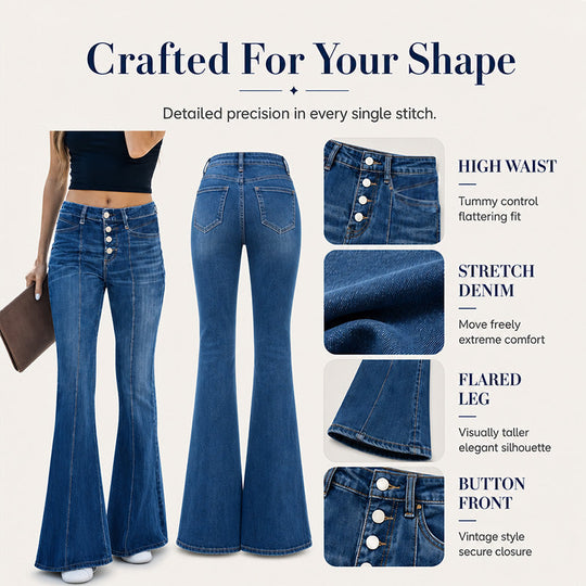 ⏰ Last Day Sale 50% Off | Women's High-Waisted Stretch Flare Jeans