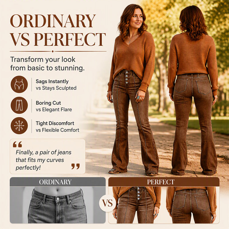 ⏰ Last Day Sale 50% Off | Women's High-Waisted Stretch Flare Jeans