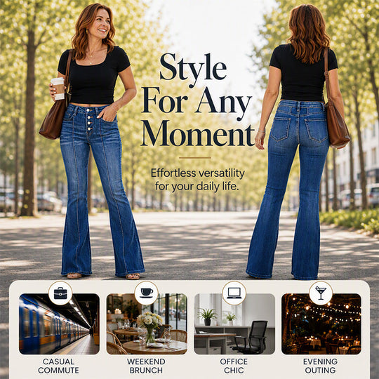 ⏰ Last Day Sale 50% Off | Women's High-Waisted Stretch Flare Jeans
