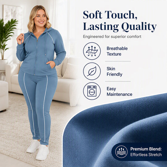 🎉 One Set, More Ways to Wear | Women's Zip-Up Hoodie & Pants 2-Piece Set⚡