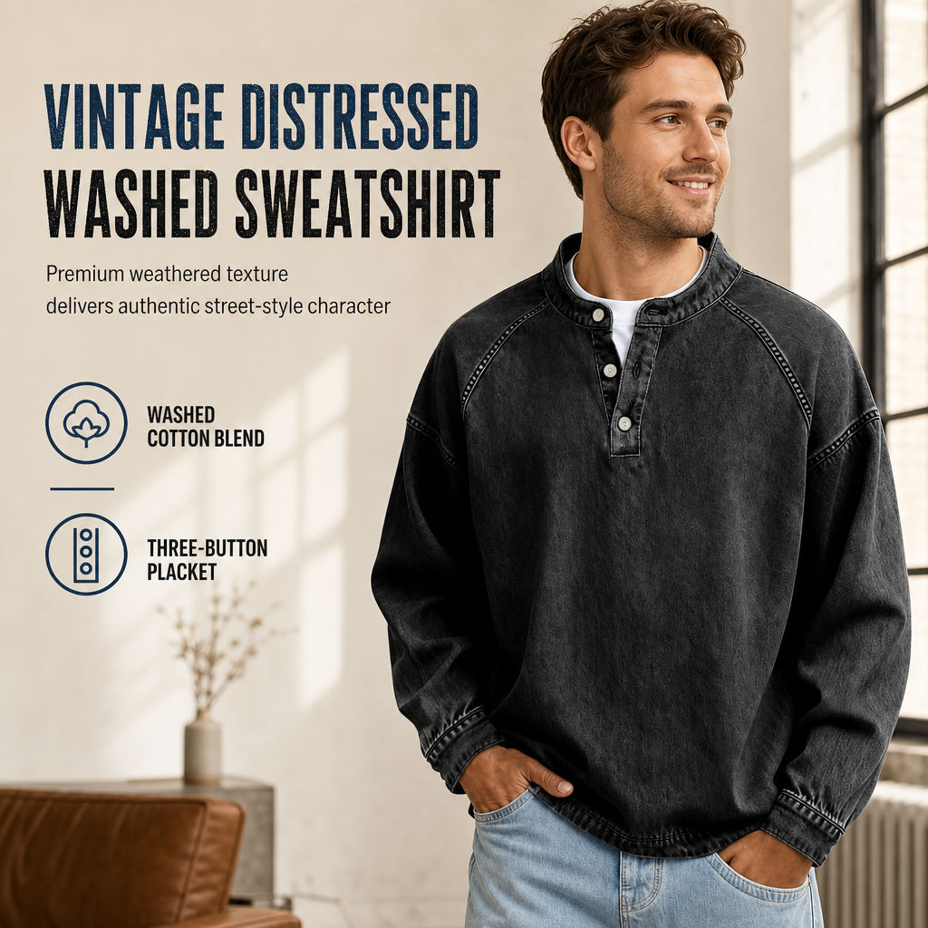 Men's Vintage Casual Loose-Fit Sweatshirt
