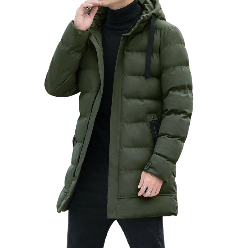 🧥 Extended Warmth, Windproof Coverage | Men's Mid-Length Hooded Puffer Jacket ⚡ Free Shipping