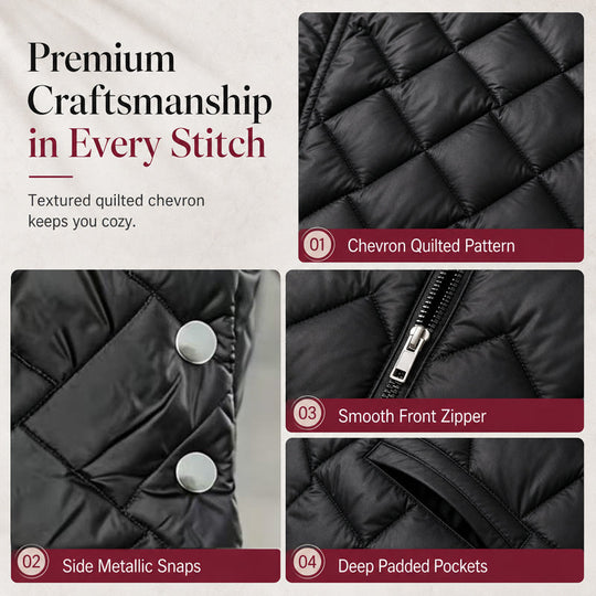 🦺 Quilted Warmth, Easy Layering | Women's Mid-Length Hooded Vest ⚡ Free Shipping