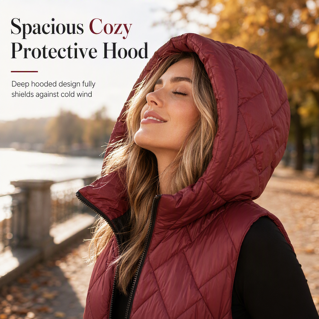🦺 Quilted Warmth, Easy Layering | Women's Mid-Length Hooded Vest ⚡ Free Shipping