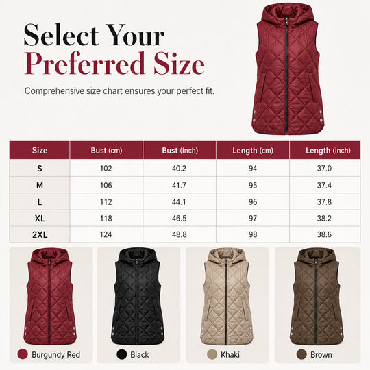 🦺 Quilted Warmth, Easy Layering | Women's Mid-Length Hooded Vest ⚡ Free Shipping
