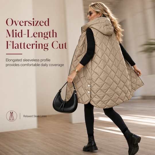 🦺 Quilted Warmth, Easy Layering | Women's Mid-Length Hooded Vest ⚡ Free Shipping