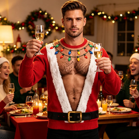 🎄 Holiday Fun | Men’s 3D Muscle Print Christmas Sweatshirt