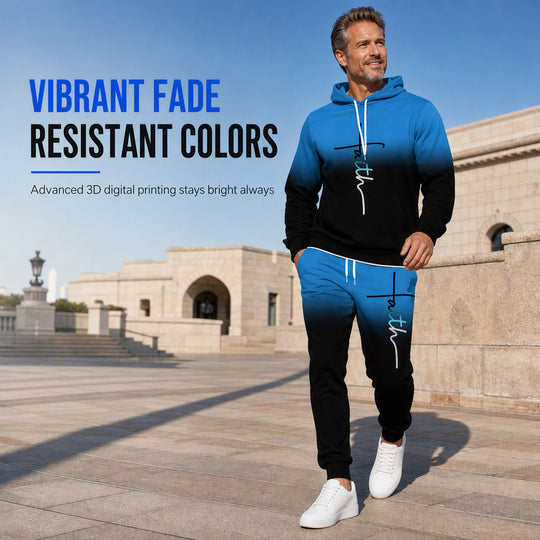 🔥 Bold 3D Print, Complete Streetwear Look | Men's Hooded 2-Piece Tracksuit ⚡ Free Shipping