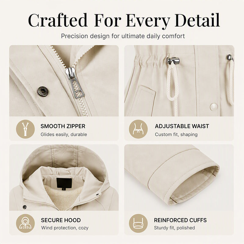 🧥 More Coverage, Easy Everyday Style | Women's Mid-Length Hooded Jacket