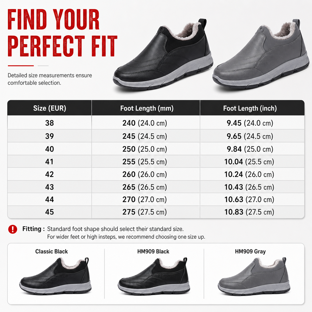 Men's Winter Fleece Lined Waterproof Slip On Shoes Non Slip Soft Sole Warm Casual Cotton Cloth Shoes for Seniors