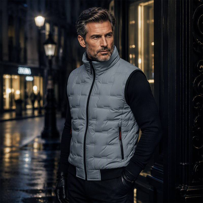🦺 Warm Core, Hands-Free Storage | Men's Multi-Pocket Quilted Utility Vest