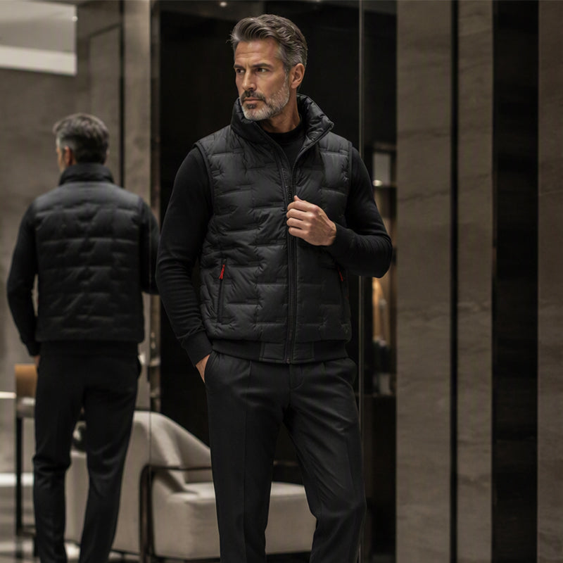🦺 Warm Core, Hands-Free Storage | Men's Multi-Pocket Quilted Utility Vest
