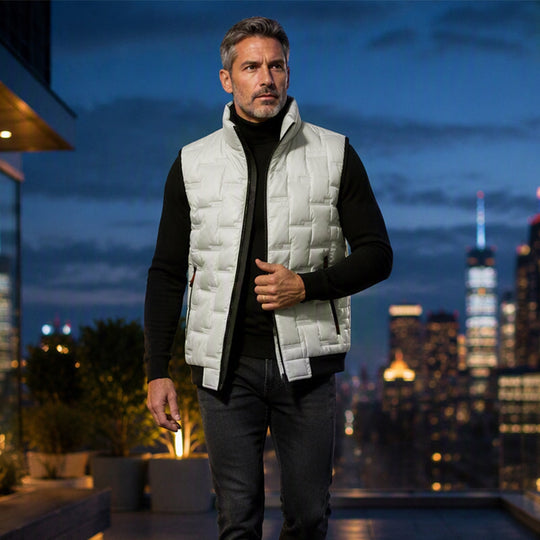 🦺 Warm Core, Hands-Free Storage | Men's Multi-Pocket Quilted Utility Vest