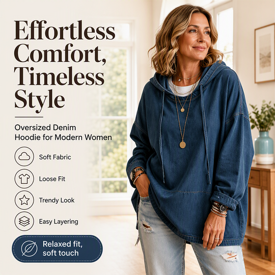 Women's Casual Denim Hoodie