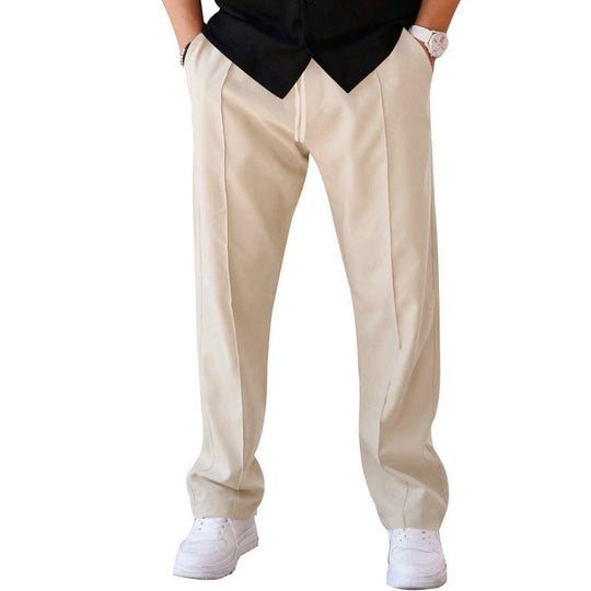 🏷️ Easy Fit, Everyday Style | Men's Drawstring Straight-Leg Pants