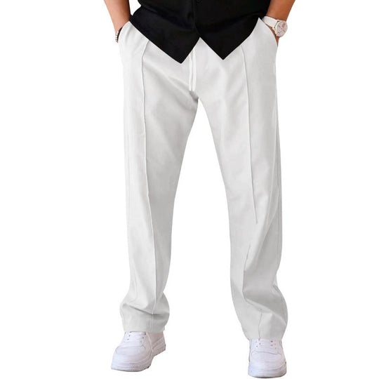 🏷️ Easy Fit, Everyday Style | Men's Drawstring Straight-Leg Pants