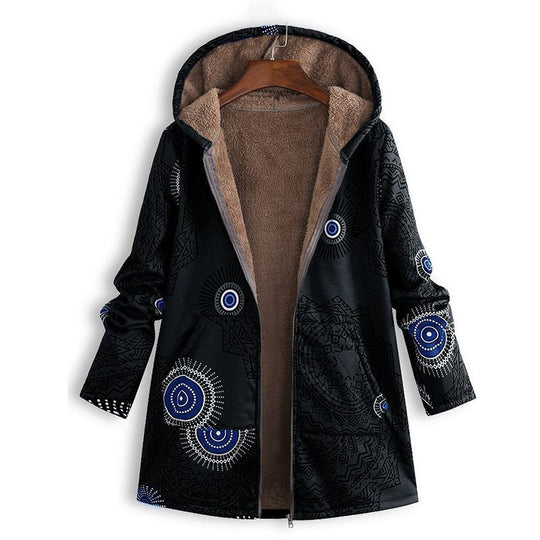🍂Autumn Hot Sale 50% OFF🔥Women's Vintage Leaf Print Hooded Coat