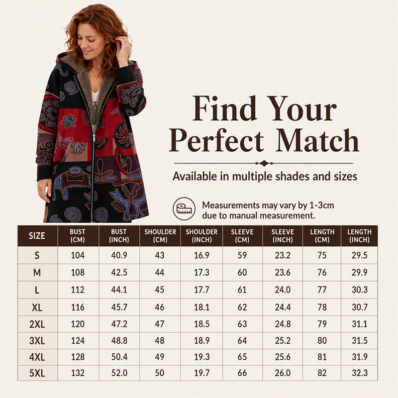 🍂Autumn Hot Sale 50% OFF🔥Women's Vintage Leaf Print Hooded Coat