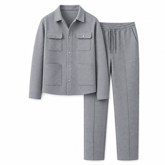 ⏰ 50% discount on season change - quality at half price!✨Men's Casual Waffle Knit Jacket and Pants Set