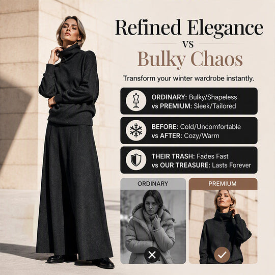 💞 Two Pieces, Effortlessly Elegant | Women's Turtleneck Top & Maxi Skirt Set