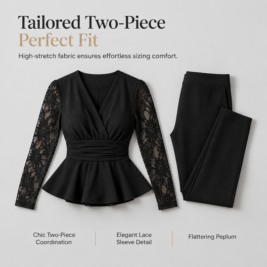 ✨ Women's Chic Two-Piece Pants Set – Elegant Style & Flattering Fit 🤍