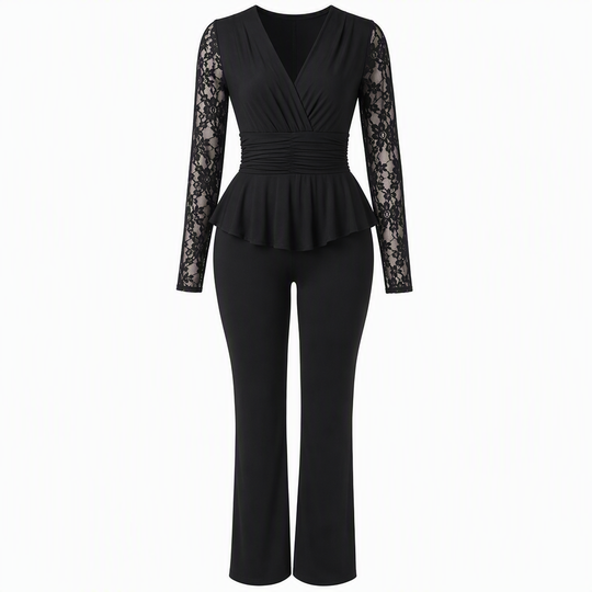 ✨ Women's Chic Two-Piece Pants Set – Elegant Style & Flattering Fit 🤍