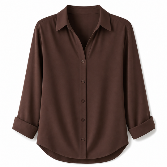 Women Elegant Casual Long Sleeve Button Up Blouse