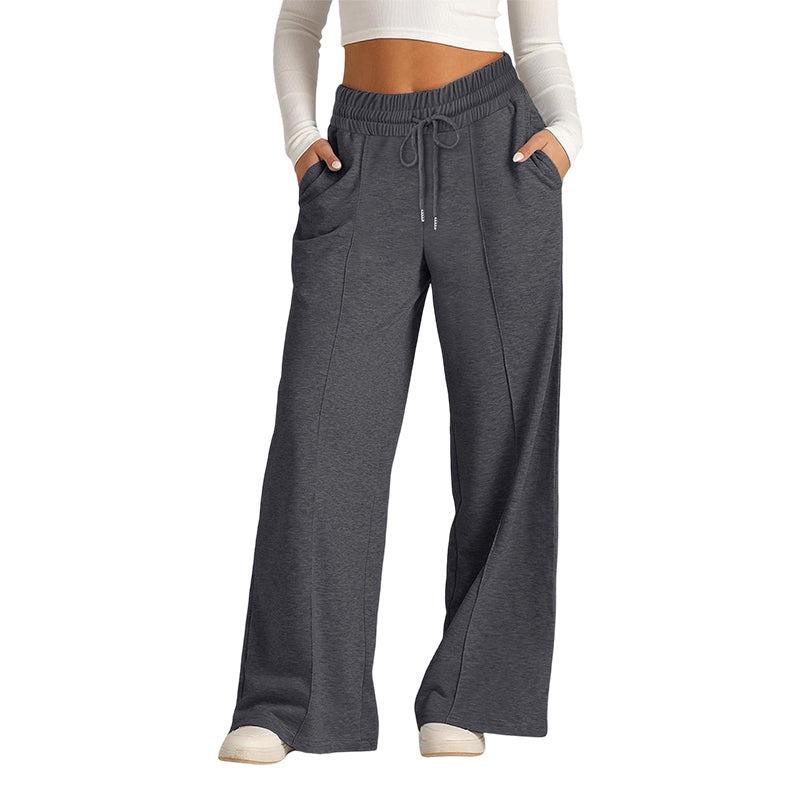 ✨ Effortless Wide-Leg Style | Women’s High-Waist Drawstring Pants