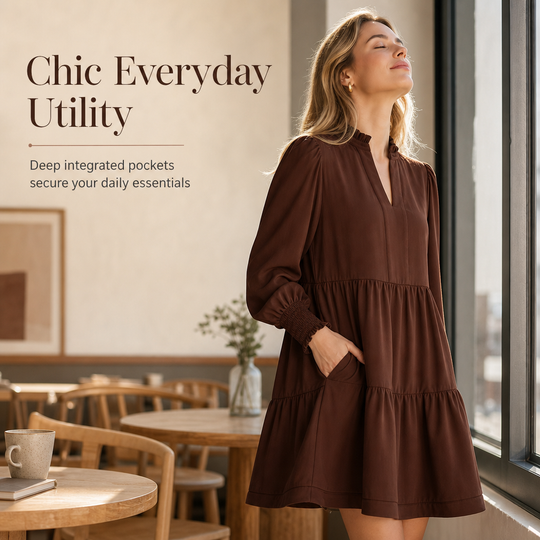 ✨Women's V-Neck Tiered Ruffle Mini Dress – Flirty, Flattering, Effortless Summer Style