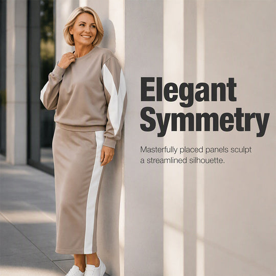 🖤Black Friday Sale:50% OFF🖤 ✨ Polished Two-Piece Style | Women’s Color-Block Knit Set