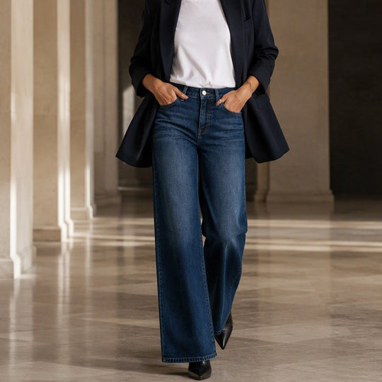 🌸💖Women's High-Rise Wide-Leg Stretch Jeans
