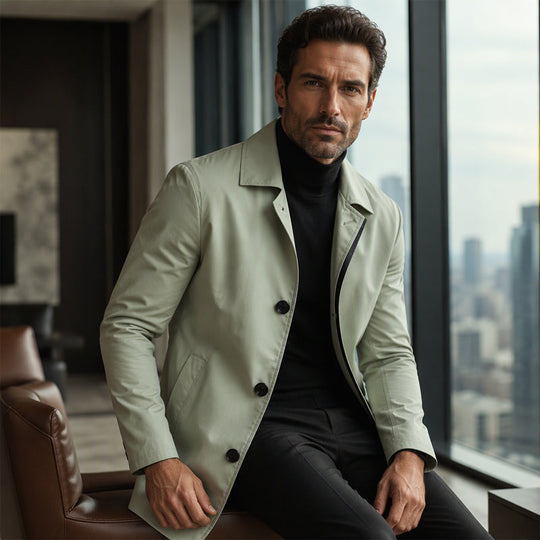 🍂Autumn Hot Sale 50% OFF🔥Men's Minimalist Single-Breasted Mid-Length Coat