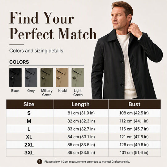 🍂Autumn Hot Sale 50% OFF🔥Men's Minimalist Single-Breasted Mid-Length Coat