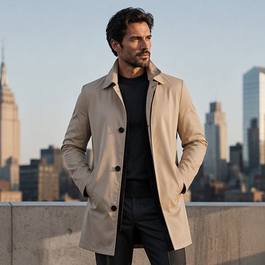 🍂Autumn Hot Sale 50% OFF🔥Men's Minimalist Single-Breasted Mid-Length Coat