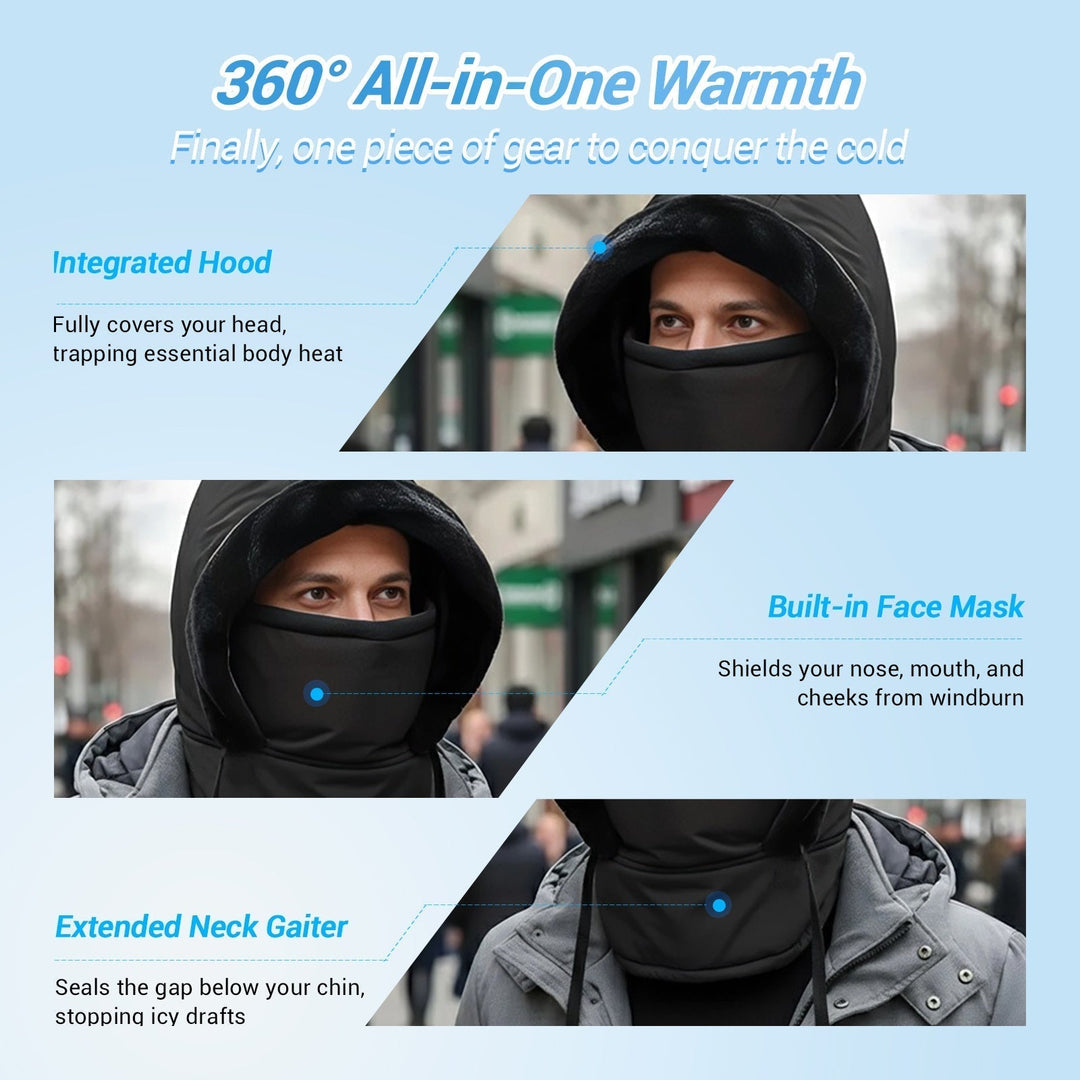 ❄️Plush-Lined 3-in-1 Winter Balaclava – Hood, Face Cover & Neck Warmer