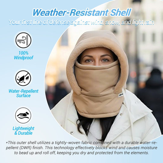 ❄️Plush-Lined 3-in-1 Winter Balaclava – Hood, Face Cover & Neck Warmer
