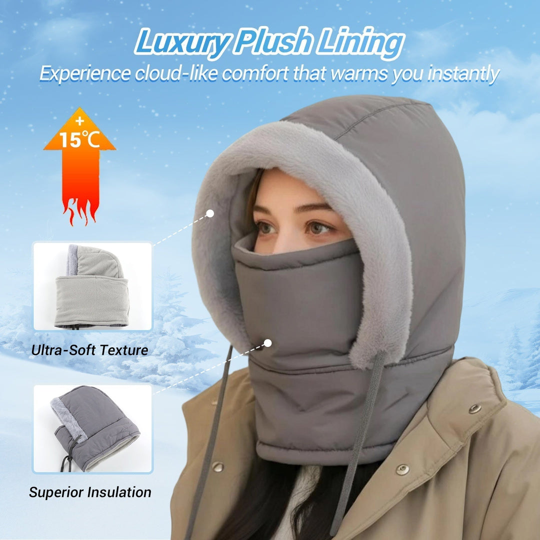 ❄️Plush-Lined 3-in-1 Winter Balaclava – Hood, Face Cover & Neck Warmer