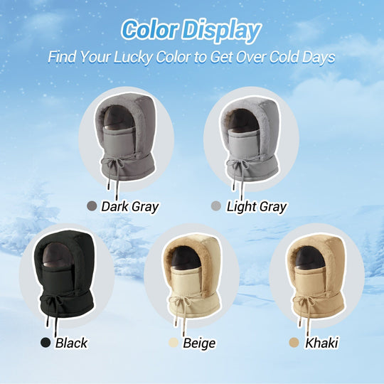 ❄️Plush-Lined 3-in-1 Winter Balaclava – Hood, Face Cover & Neck Warmer