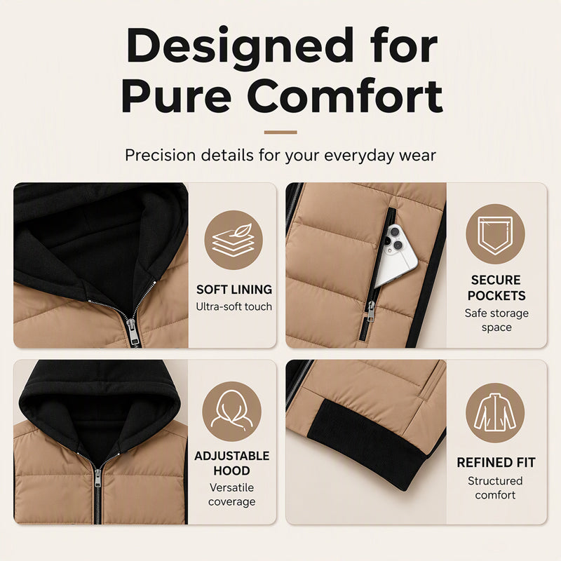 🌸Hot Sale 49% OFF💖Women's Color-Block Padded Hooded Jacket